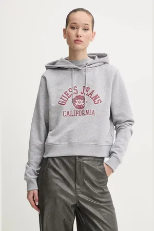 Guess Bluza bawełniana damska kolor z kapturem z nadrukiem W5RQ29 K68I4