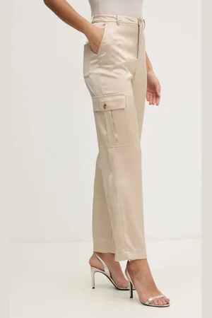 DKNY Spodnie damskie kolor proste high waist DJ4P3011