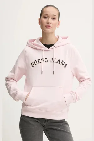 Guess Bluza bawełniana damska kolor z kapturem z aplikacją W5RQ17 K68I4
