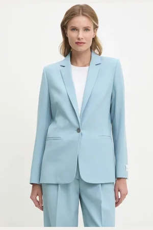 Calvin Klein Marynarka z domieszką wełny kolor jednorzędowa gładka K20K207632