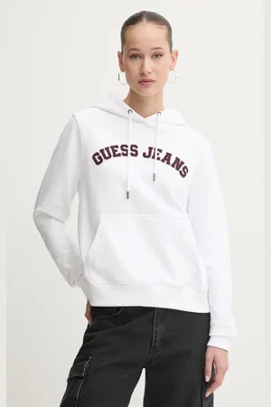 Guess Bluza bawełniana damska kolor z kapturem z aplikacją W5RQ17 K68I4