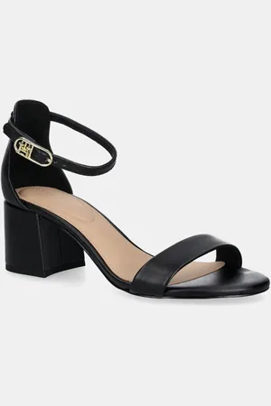 Tommy Hilfiger Sandały skórzane LEATHER ANKLE STRAP HEEL SANDAL kolor FW0FW08673