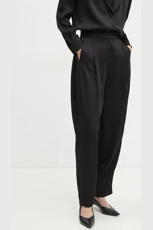 La Mania Spodnie ALLURE damskie kolor szerokie high waist LM.ALLURE