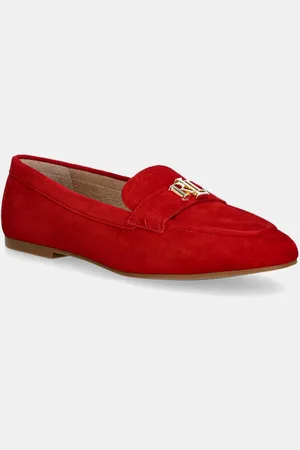 Ralph Lauren Mokasyny zamszowe Averi III damskie kolor na płaskim obcasie 802946809006