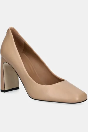 HUGO BOSS Czółenka skórzane Charlieze kolor na słupku 50536335