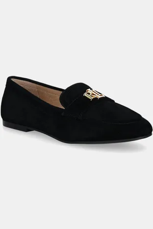 Ralph Lauren Mokasyny zamszowe Averi III damskie kolor na płaskim obcasie 802946809005