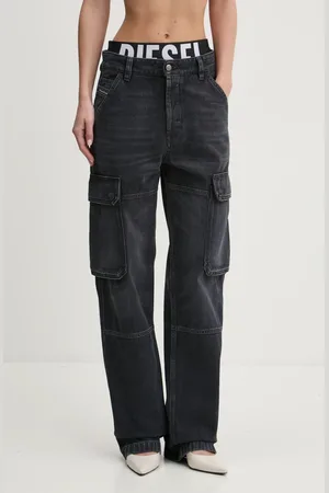 Diesel Jeansy D-POT-CARGO L.32 TROUSERS damskie high waist A16355.007Z9