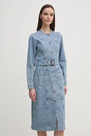 Pepe Jeans Sukienka jeansowa SCOTTIE kolor midi prosta PL953657