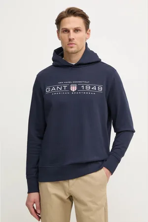 GANT Bluza męska kolor z kapturem z nadrukiem 2044014