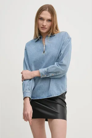 Pepe Jeans Bluzka jeansowa NOVA damska kolor gładka PL304985