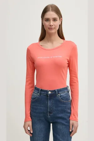 Benetton Longsleeve bawełniany kolor 3GA2E16G0