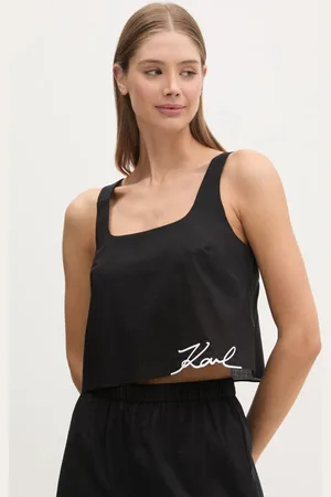 Karl Lagerfeld Top plażowy bawełniany kolor A1W46037