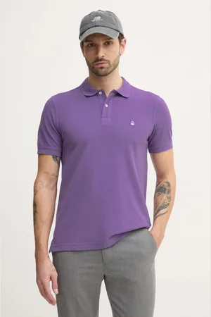 Benetton Polo bawełniane kolor różowy gładki 3089J3179
