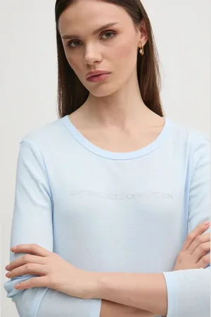 Benetton Longsleeve bawełniany kolor 3GA2E16G0