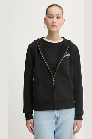 Guess Bluza bawełniana damska kolor z kapturem z nadrukiem W5RQ21 K68I4