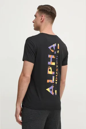 Alpha Industries T-shirt bawełniany męski kolor z nadrukiem 128507CP