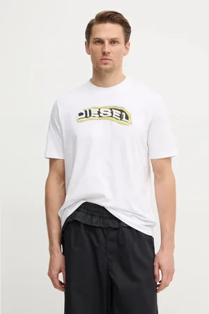 Diesel T-shirt bawełniany T-ADJUST-R4 T-SHIRT męski kolor z nadrukiem A16397.0GRAI
