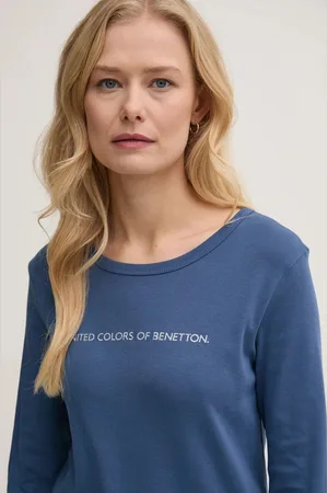 Benetton Longsleeve bawełniany kolor 3GA2E16G0