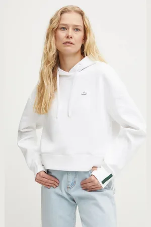 Lacoste Bluza damska kolor z kapturem gładka SF0281