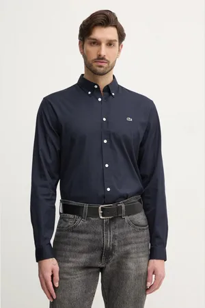 Lacoste Koszula bawełniana męska kolor regular z kołnierzykiem button-down CH2933