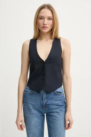Zadig & Voltaire Kamizelka wełniana kolor jednorzędowa WWBL01913