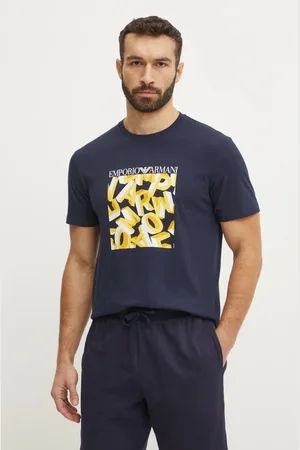 Emporio Armani T-shirt plażowy bawełniany kolor z nadrukiem EM000574 AF12349