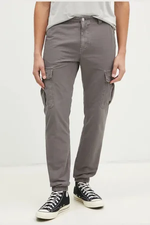 Tommy Hilfiger Spodnie bawełniane kolor szary w fasonie cargo DM0DM20284