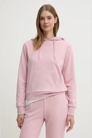 Guess Bluza SOFIA damska kolor z kapturem gładka O5RQ02 KCO31
