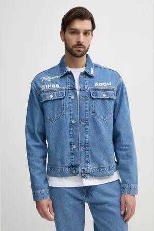 Pepe Jeans Kurtka jeansowa PRINTED RACE JACKET męska kolor przejściowa oversize RM400019R17