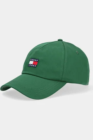 Tommy Hilfiger Czapka z daszkiem bawełniana kolor brązowy z aplikacją AM0AM12933