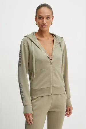Guess Bluza damska kolor z kapturem gładka W5RQ03 KBYE2