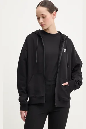 HUGO BOSS Bluza bawełniana damska kolor z kapturem gładka 50535240