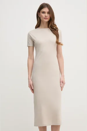 Calvin Klein Sukienka bawełniana kolor midi dopasowana K20K208299