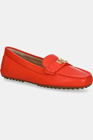 Ralph Lauren Mokasyny skórzane Barnsbury damskie kolor na płaskim obcasie 802852847023