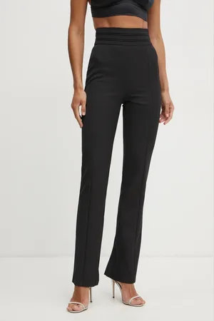 Pinko Spodnie z domieszką wełny kolor proste high waist 104870 A2CN