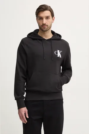 Calvin Klein Bluza bawełniana męska kolor z kapturem z nadrukiem J30J327476