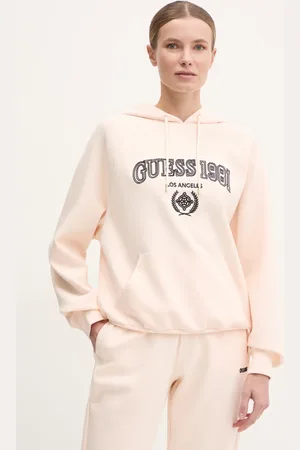 Guess Bluza MARGARET damska kolor z kapturem z aplikacją V5RQ02 KCLD1