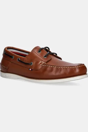 Tommy Hilfiger Mokasyny skórzane TH BOAT SHOE CORE LTH męskie kolor FM0FM05569