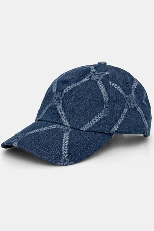 HUGO BOSS Czapka z daszkiem jeansowa kolor wzorzysta 50535794