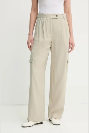 Bruuns Bazaar Spodnie damskie kolor proste high waist BBW4338