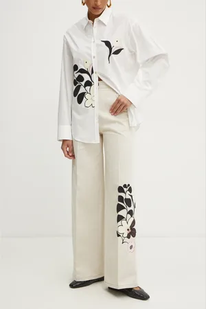 FORTE FORTE Spodnie damskie kolor szerokie high waist 13719bis.my pants