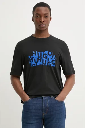 Hugo Blue T-shirt bawełniany męski kolor z nadrukiem 50533528