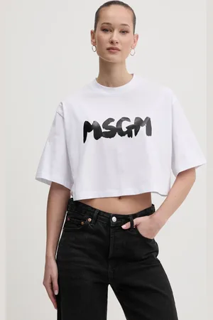 Msgm T-shirt bawełniany damski kolor 3841MDM100.257002