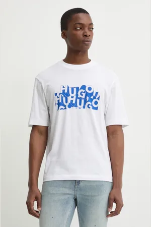 Hugo Blue T-shirt bawełniany męski kolor z nadrukiem 50533528