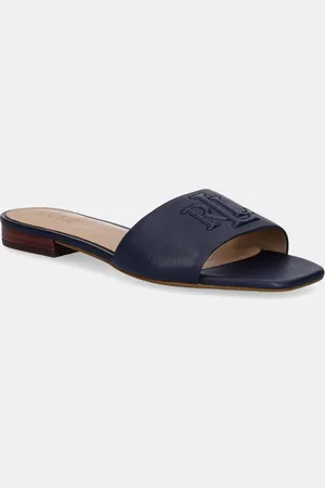 Ralph Lauren Klapki skórzane Everley Sld damskie kolor 802959143003