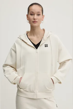 HUGO BOSS Bluza bawełniana damska kolor z kapturem gładka 50535240