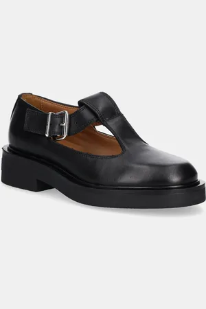 Tommy Hilfiger Półbuty skórzane T-BAR MARY JANE damskie kolor na płaskim obcasie EN0EN02837