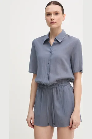 Calvin Klein Kombinezon kolor z kołnierzykiemm KW0KW02853