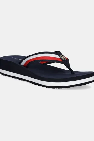 Tommy Hilfiger Japonki TH CORP MID WEDGE BEACH SANDAL damskie kolor na koturnie FW0FW08517
