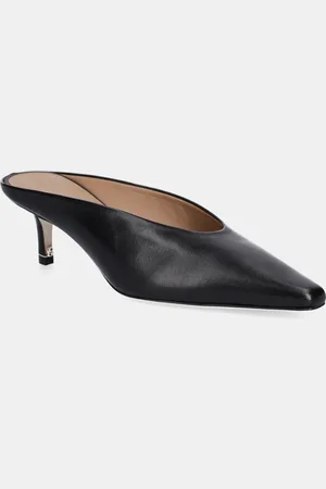 HUGO BOSS Klapki skórzane Charlieze damskie kolor na szpilce 50536294